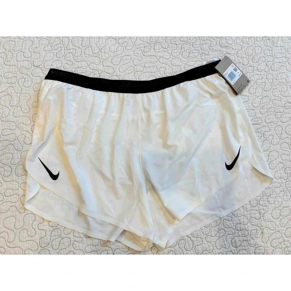 Nike Aeroswift Men XXL White Black 4 Inch Running Shorts FN3352-121